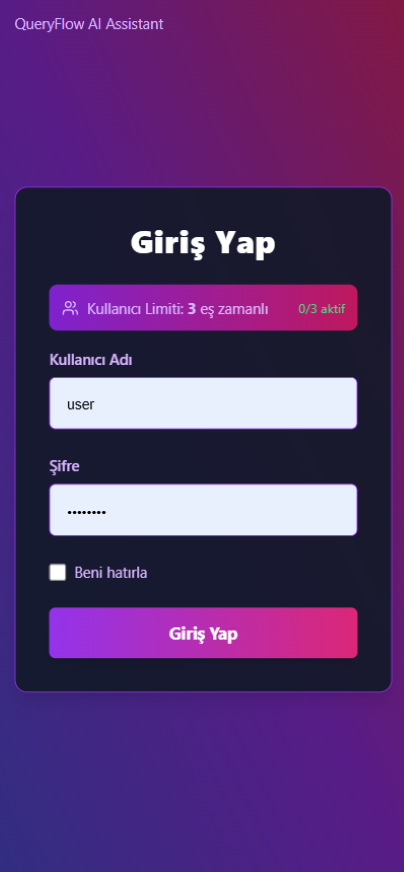 QueryFlow AI Ana Ekran